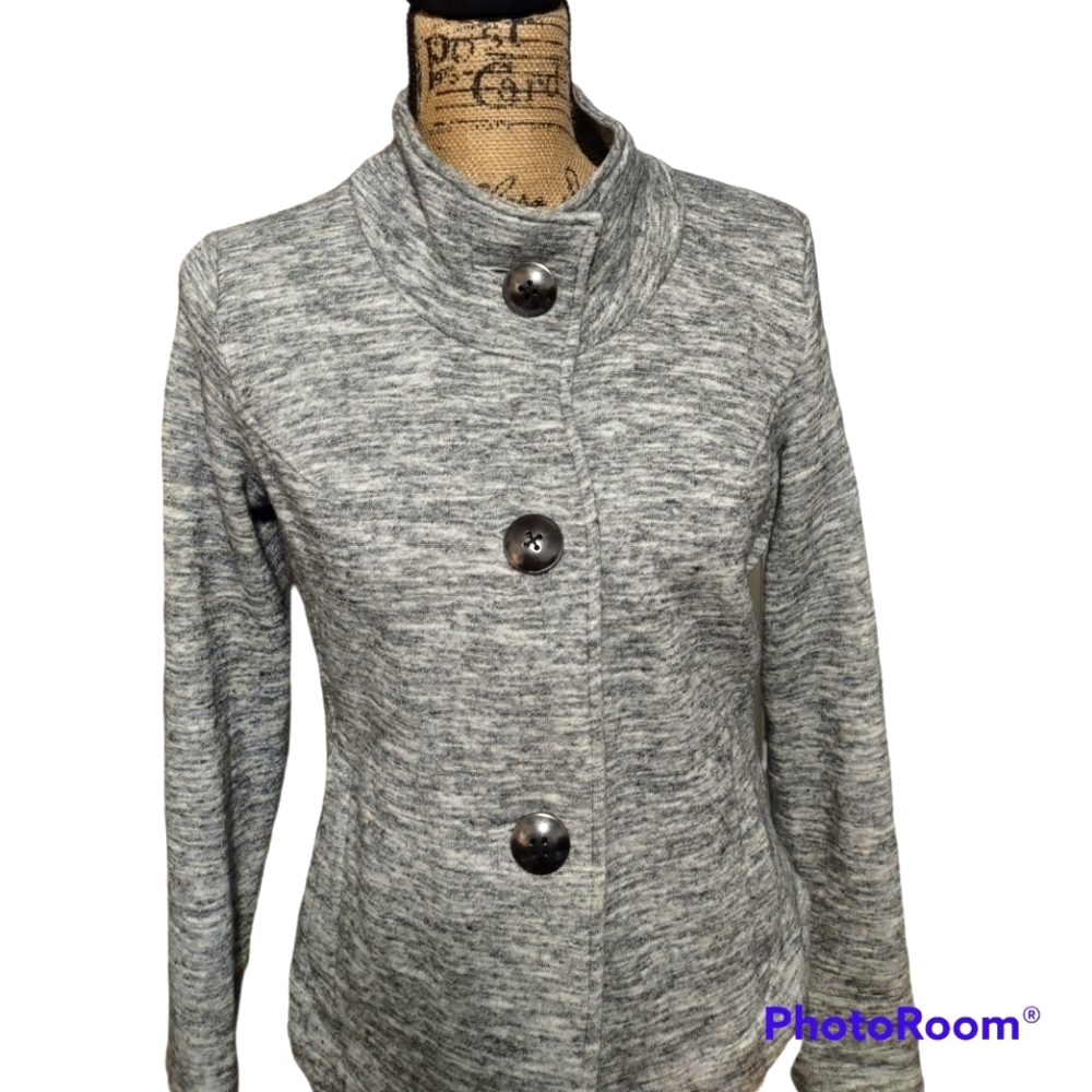 Cabi Heathered Gray  Asymmetrical Jacket ,Size Small - Picture 2 of 11